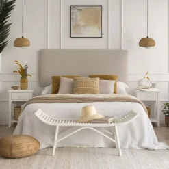Niza Table de chevet laqué en blanc