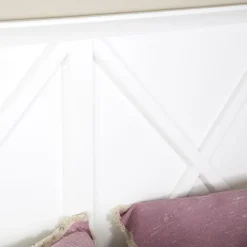 Niza Tête de lit en bois pour lit de 150 et 160 laqué en blanc