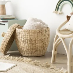 Nutt Panier en forme de noix en rotin naturel