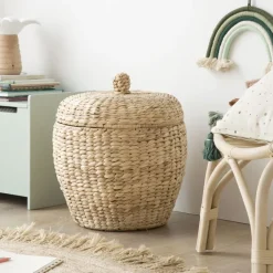 Nutt Panier en forme de noix en rotin naturel