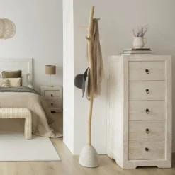 Oblak Commode en bois massif blanc shabby