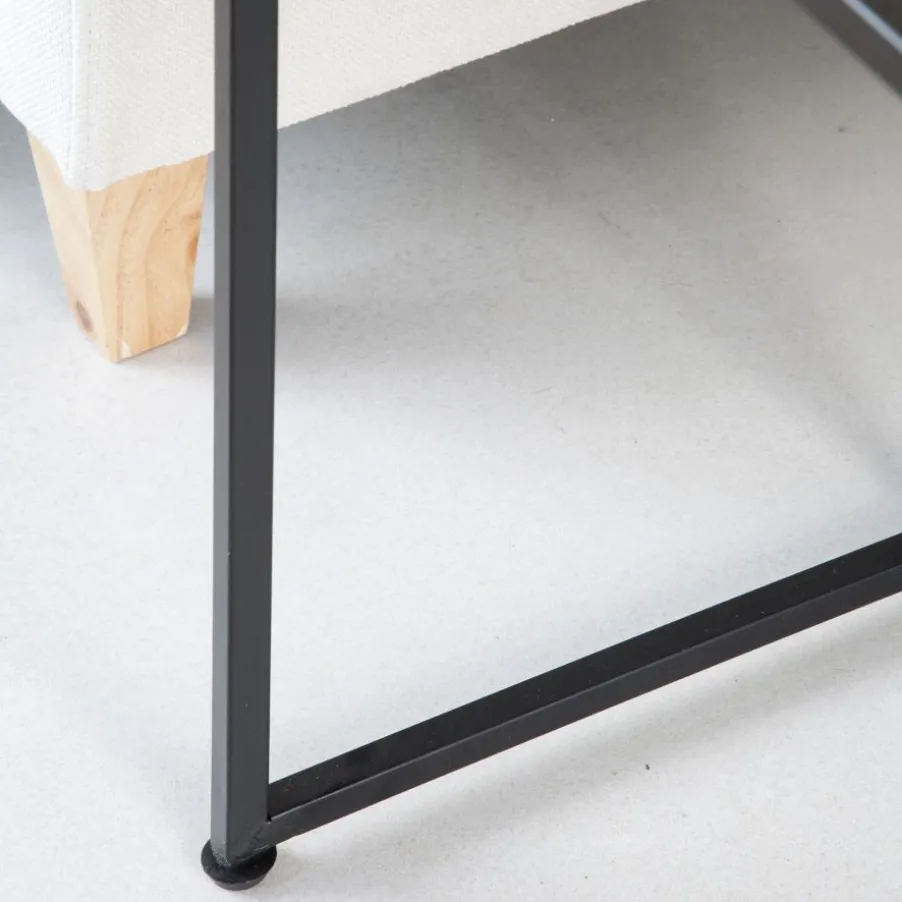 Oslo Ensemble de 2 tables d'appoint en bois et métal