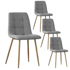Pack 4 chaises basilea rembourrée gris