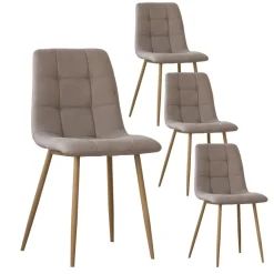 Pack 4 chaises basilea rembourrée beige