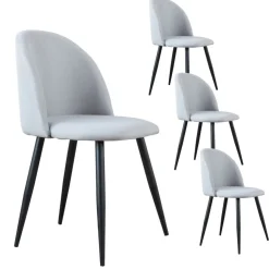 Pack 4 chaises curie rembourrée gris
