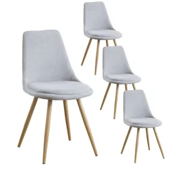 Pack 4 chaises devon rembourrée gris