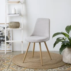 Pack 4 chaises devon rembourrée beige