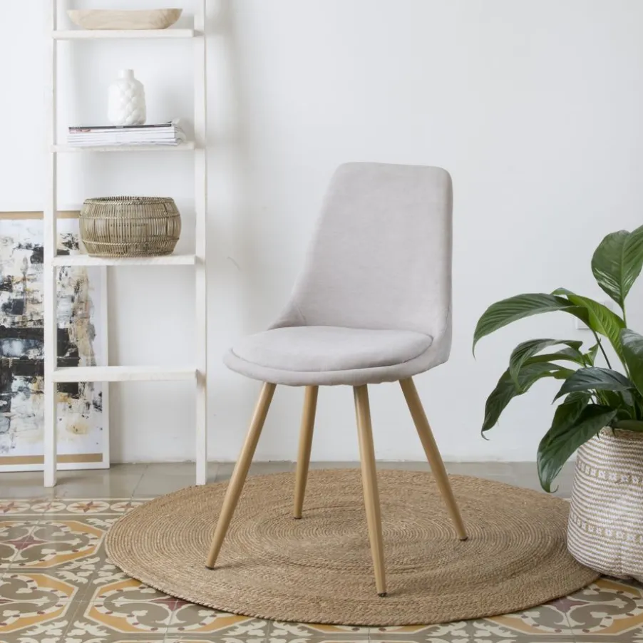 Pack 4 chaises devon rembourrée beige