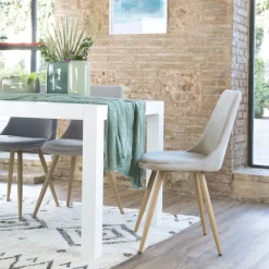 Pack 4 chaises devon rembourrée beige