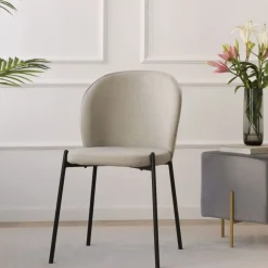 Pack 4 chaises nuren rembourrée beige