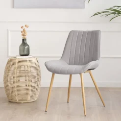 Pack 4 chaises roma rembourrée gris