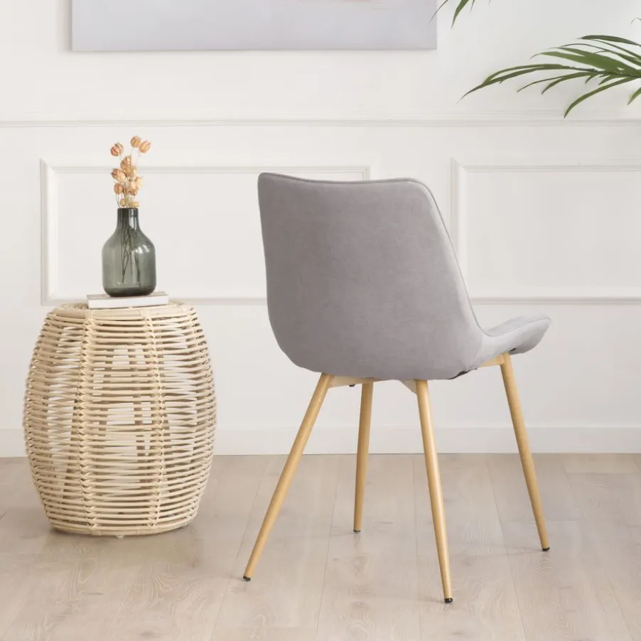 Pack 4 chaises roma rembourrée gris
