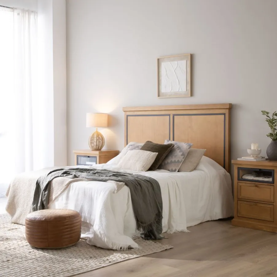Parma Tête de lit en bois massif de manguier et métal pour lit de 150 et 160