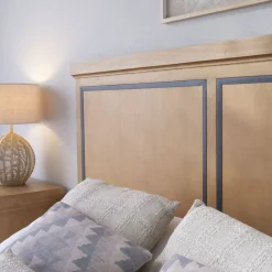 Parma Tête de lit en bois massif de manguier et métal pour lit de 150 et 160