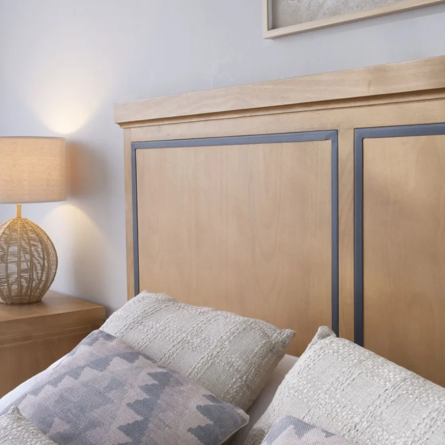 Parma Tête de lit en bois massif de manguier et métal pour lit de 150 et 160