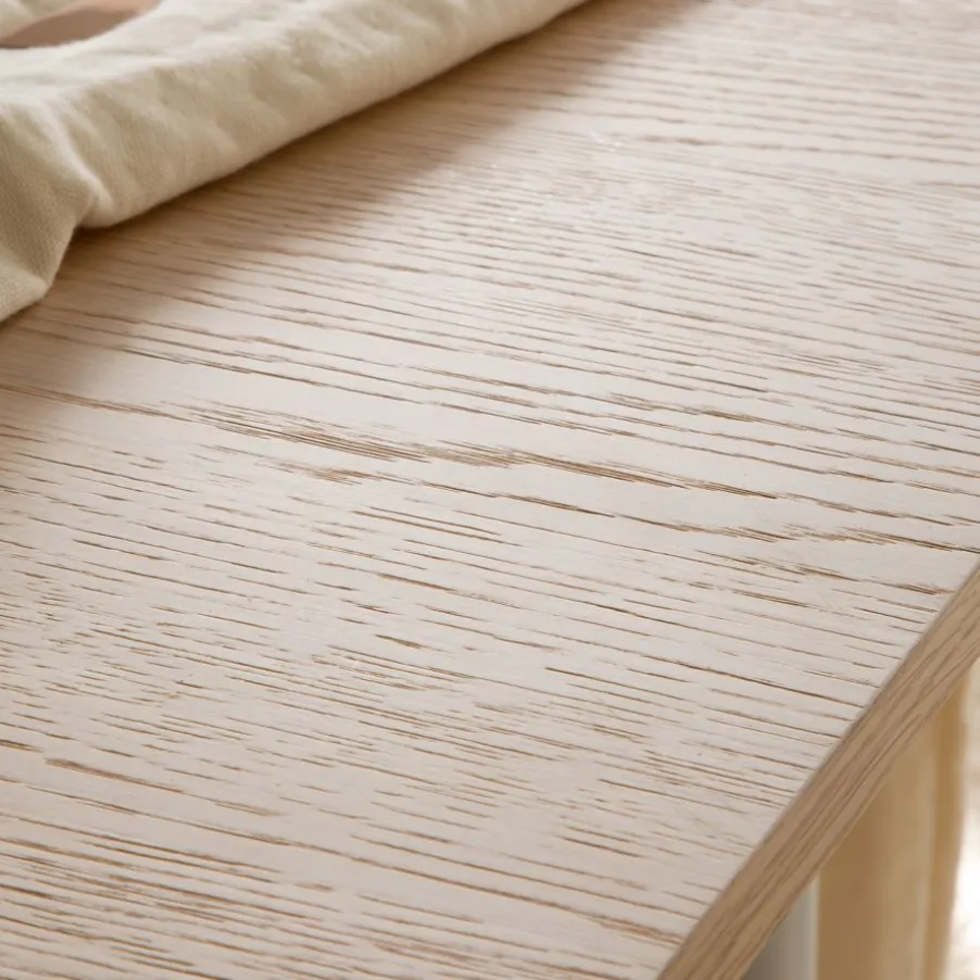 Shiro Table à manger rectangulaire en bois blanc et naturel