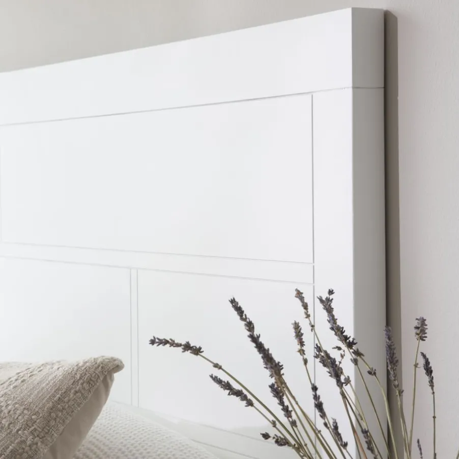 Sisal Tête de lit en bois laqué blanc pour lit de 150 et 160
