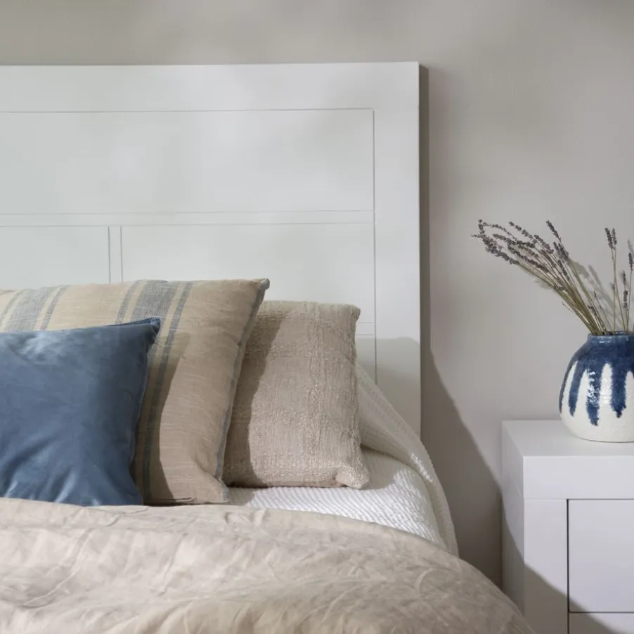 Sisal Tête de lit en bois laqué blanc pour lit de 150 et 160
