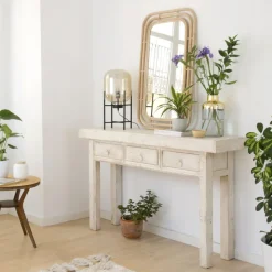 Soho Meuble d'entrée en bois massif en blanc décapé