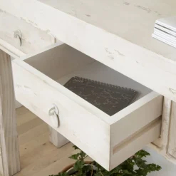 Soho Meuble d'entrée en bois massif en blanc décapé
