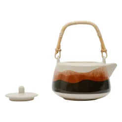 Théière Avec rangée de feuilles douces ter+vert 1,3l porcelaine