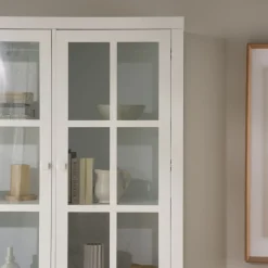 Tribeca Vitrine en bois laqué blanc