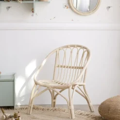 Vinci Chaise enfant en rotin naturel